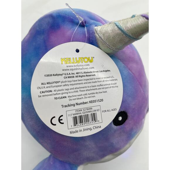 Squishmallows Kelly Toys Hallie The Narwhal 11.5 inches Plush Stuffed Toy NEW - Picture 6 of 12